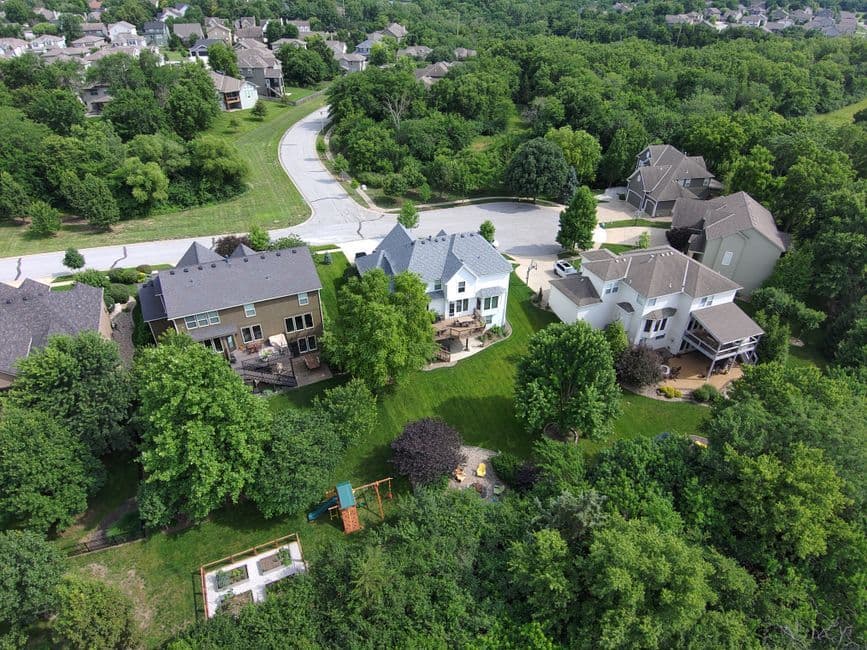 Iowa suburban neighborhood street