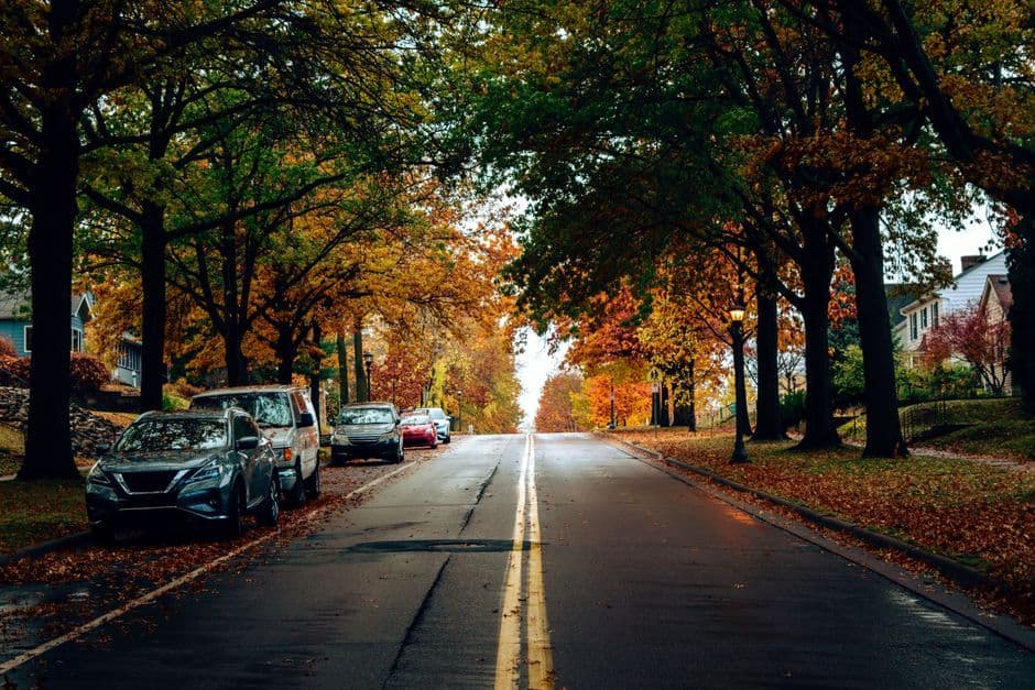Michigan suburban neighborhood street